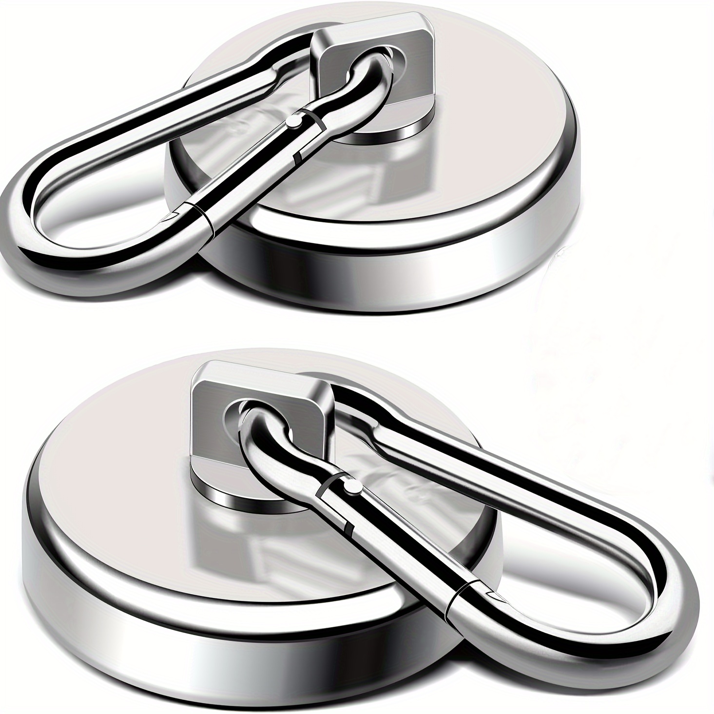 

1/2pcs Magnetic Hooks Heavy Duty, 100lbs Strong Magnetic Hooks Neodymium Magnets With Carabiner, Magnet Hooks With Swivel For Bbq, Hanging, Cruise, Kitchen, Garage, Refrigerator