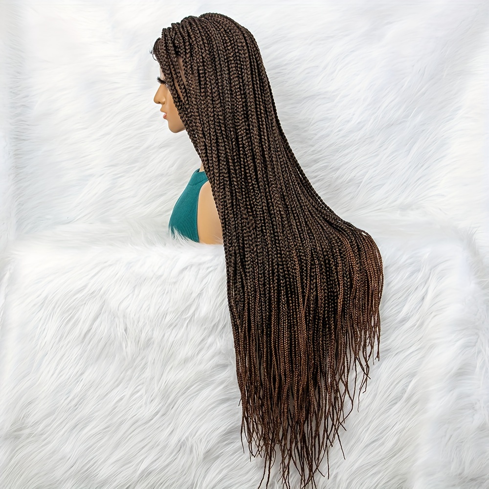 wig 32 Fully Handmade Swiss Lace Front Unknotted Box Braided Wigs for  Black Women Synthetic Braids Wigs with Baby Hair Lightweight Cornrow Braids  Wig