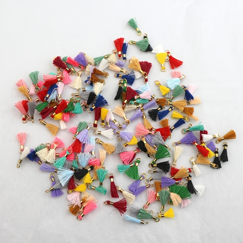 TEMU 30pcs/pack, Assorted Random Colors, 1.5cm Mini Thread Mini Tassels, Women's Hair Accessory And Headwear Making Materials, , Bags, Shoes, And
