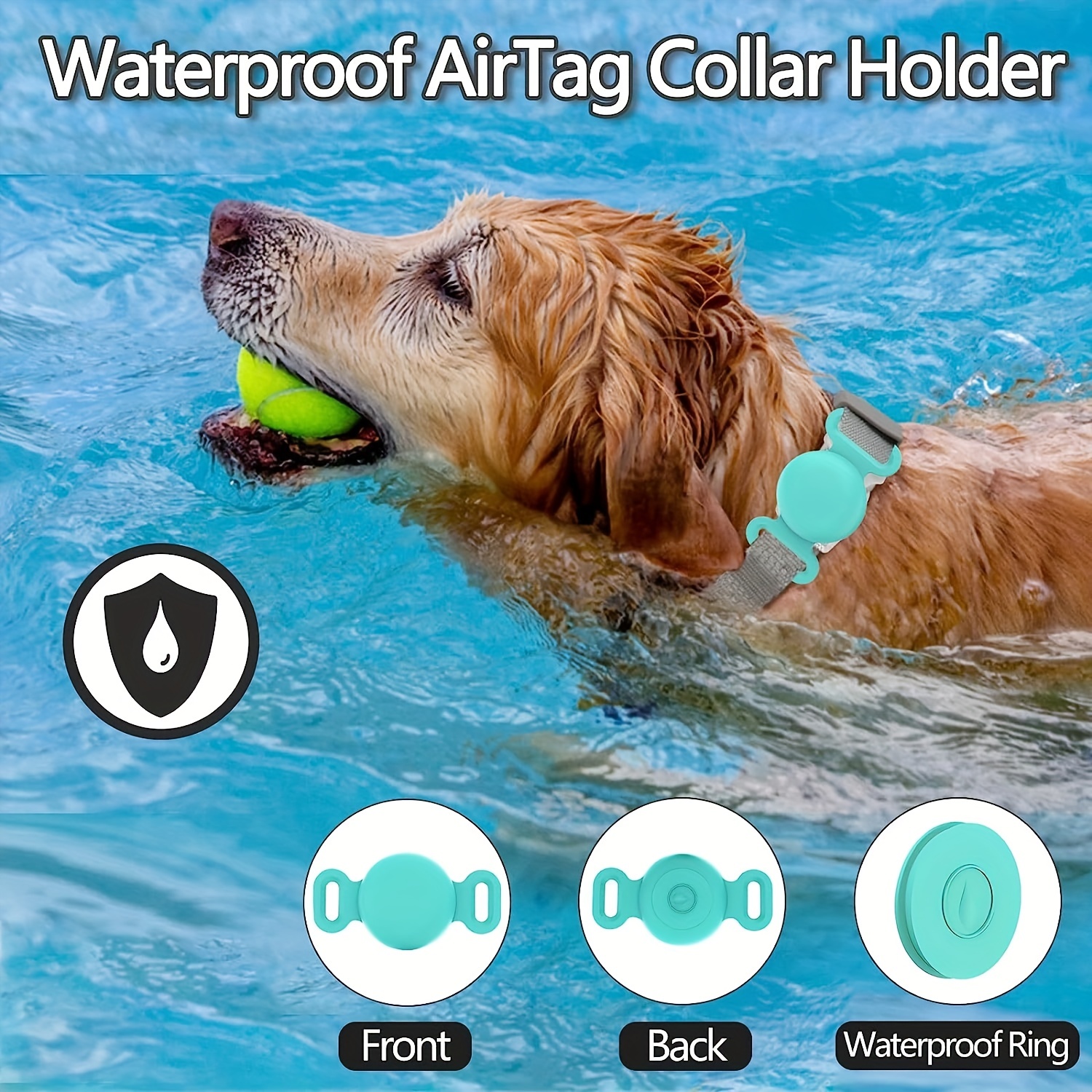 AirTag - Collar para perro (L, azul)