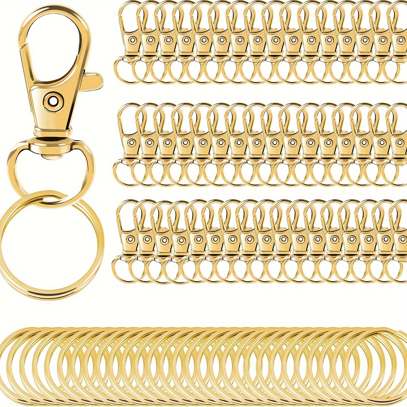 Golden Swivel Clasps Lanyard Snap Hooks Key Rings Key Chain - Temu United  Kingdom