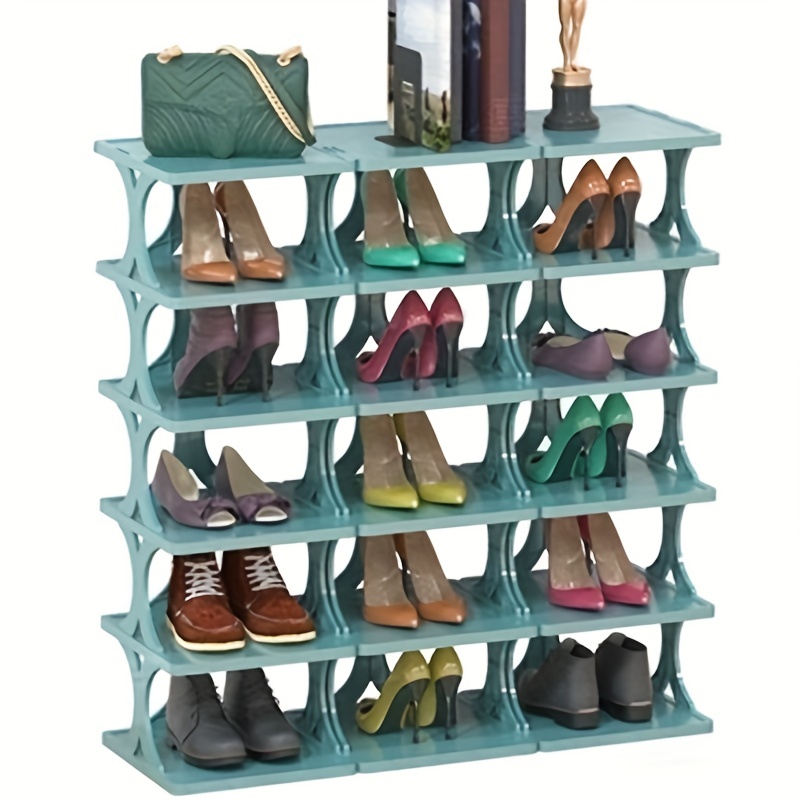 Topboutique Foldable Multi Tier Shoe Rack, Multifunctional Shoe Shelf Free  Standing Shoe organizer-5 Layer Storage Multi-Layer Simple Simple Modern  Living Room Door Shelf,Blue 