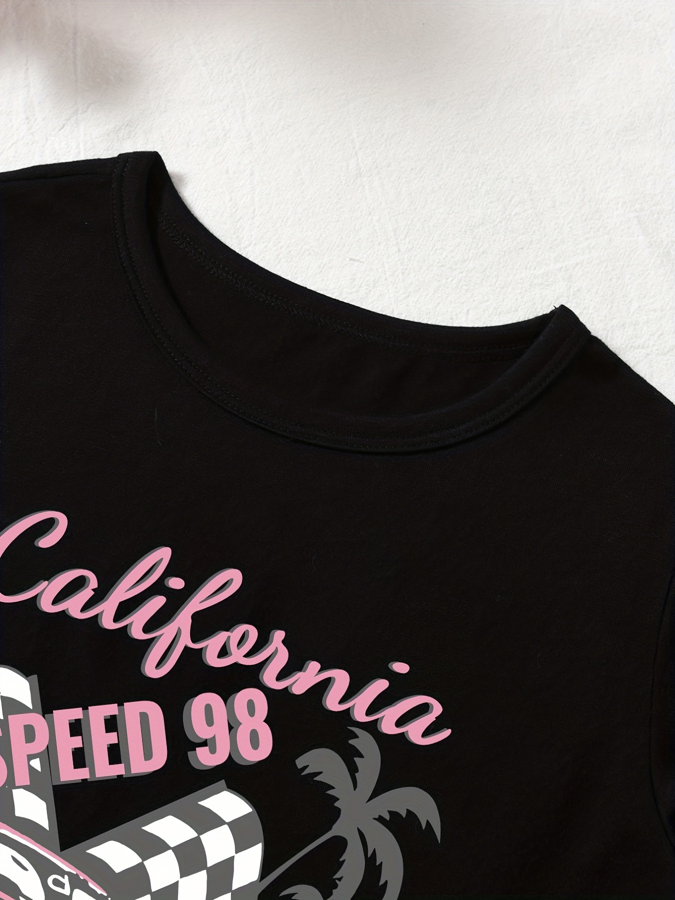 Camiseta Rosa Estampado Coche Niña Estampado california - Temu