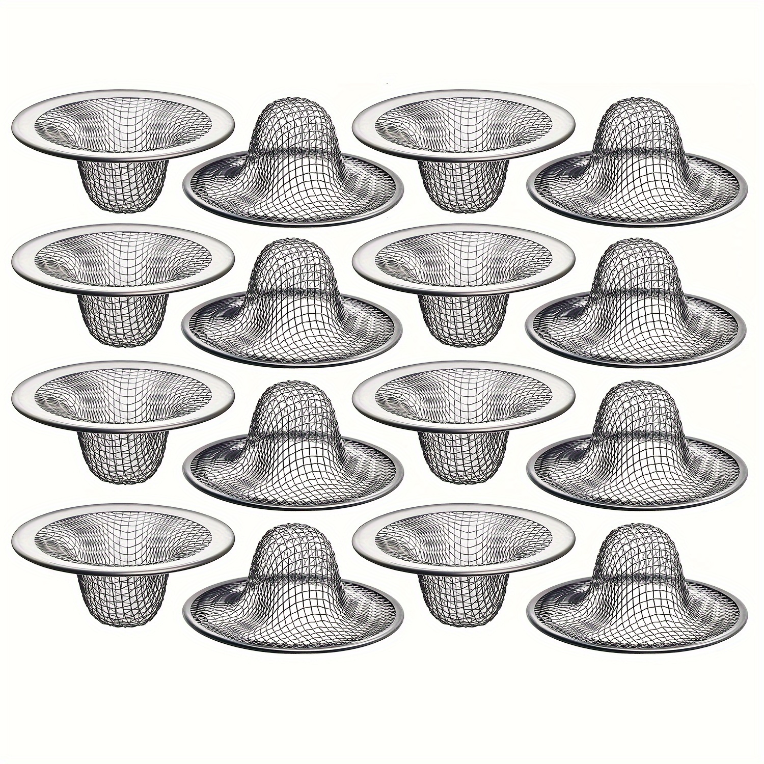 

16-pack Stainless Steel Bathroom Sink Drain Strainers - Mesh Protectors, Hair Filter Baskets For And Bathroom Accessories