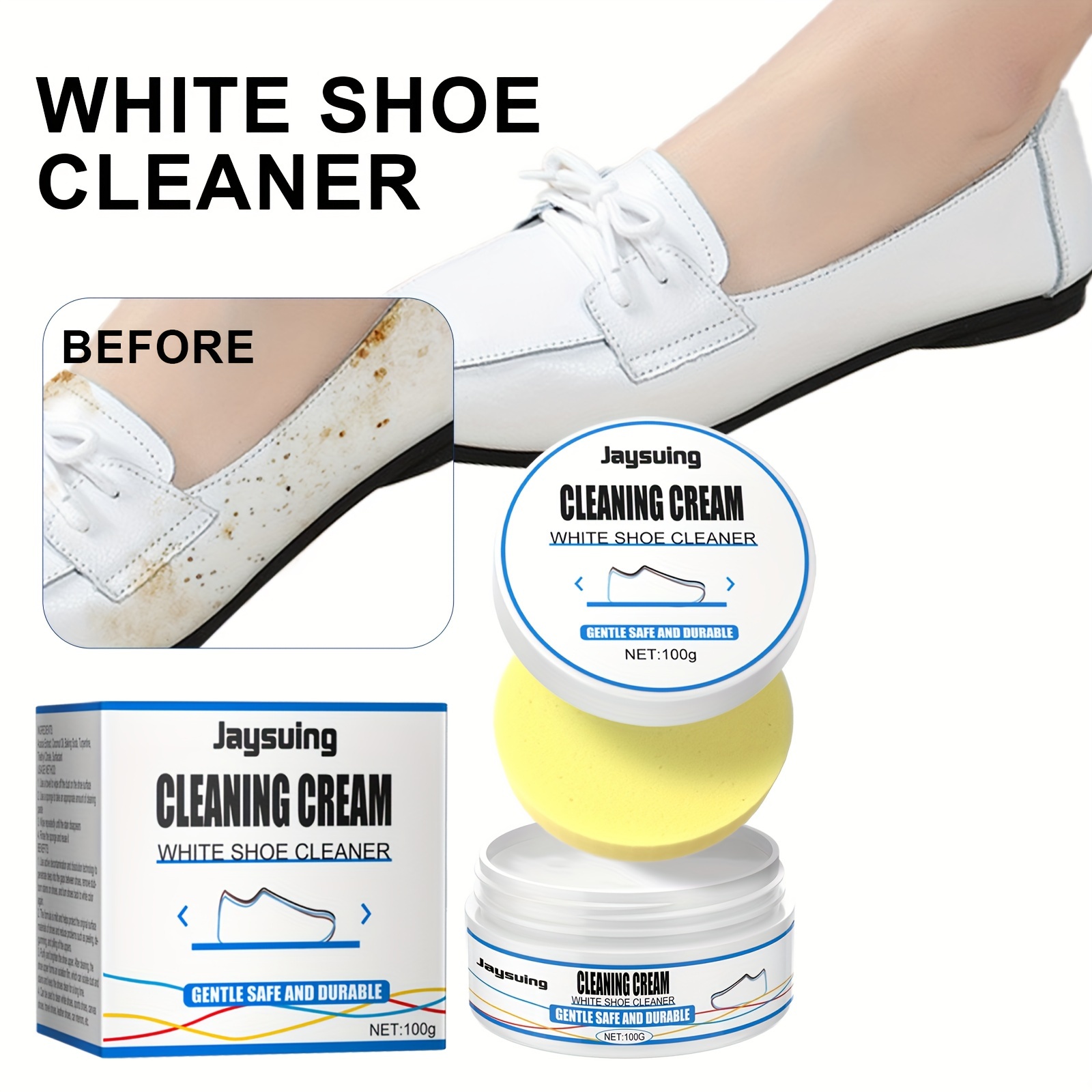 1pc, Shoe Cleaning Cream, Shoe Cleaner, Multipurpose White Shoe Sports