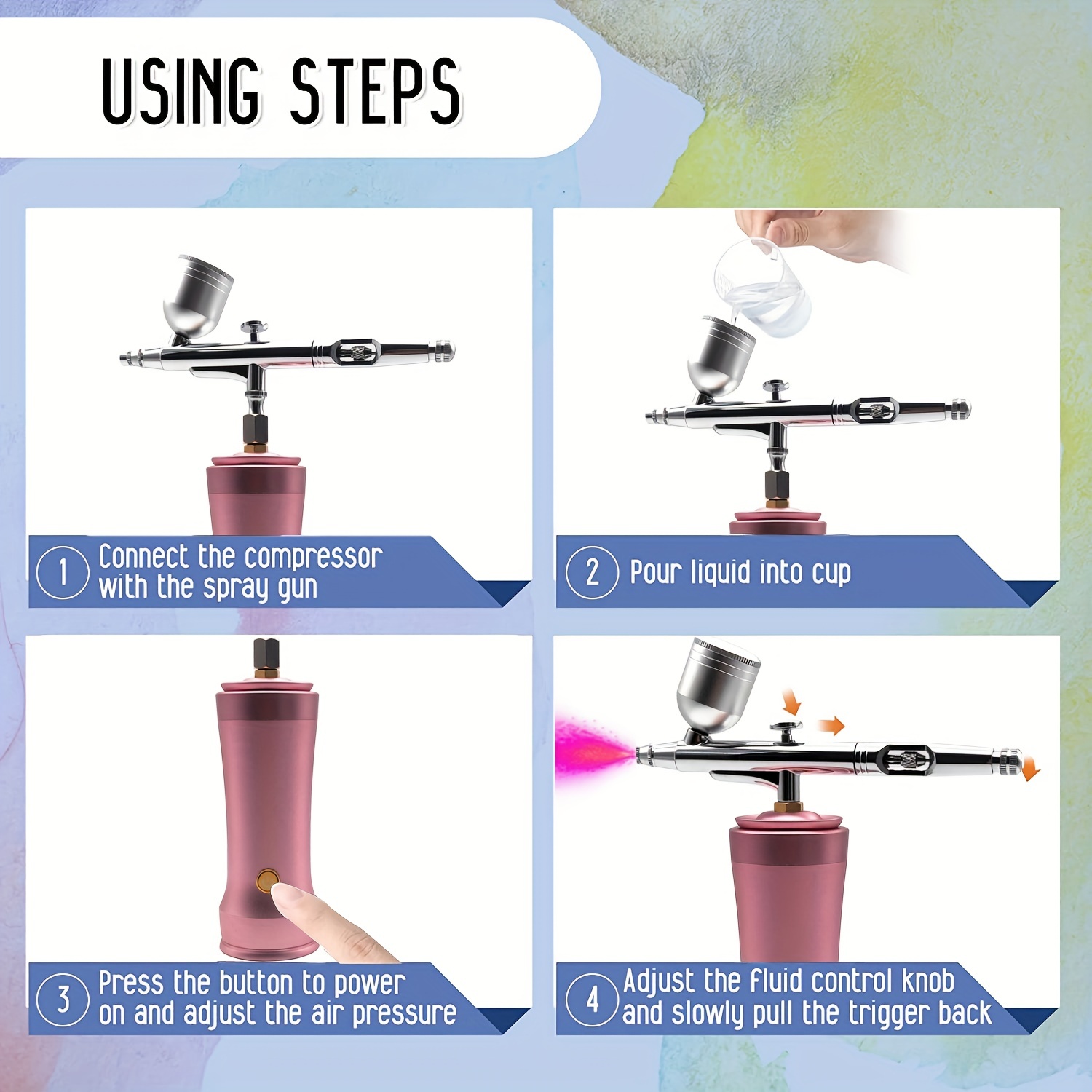 TIQTAK Cake Airbrush Kit with Compressor Cordless Enhancements
