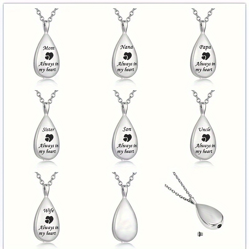 Urn Necklace for Ashes Stainless Steel Keepsake Waterproof