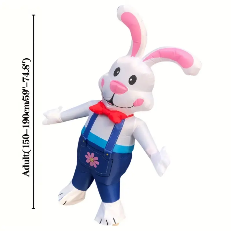 1pc easter bunny inflatable costume blow up rabbit suit fancy dress jumpsuit cosplay party for adult teenager stuff cheap stuff weird stuff cute aesthetic stuff cool gadgets unusual items cool decor photo prop details 1