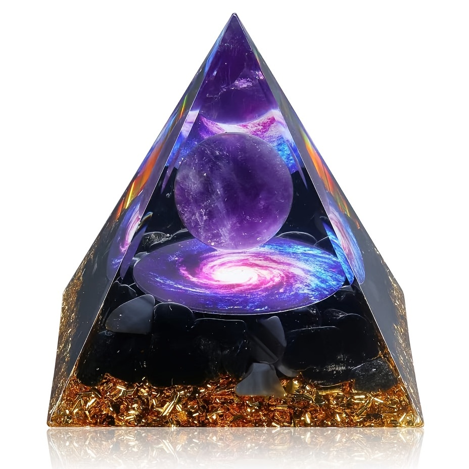Orgone Pyramid With Amethyst Crystal Ball