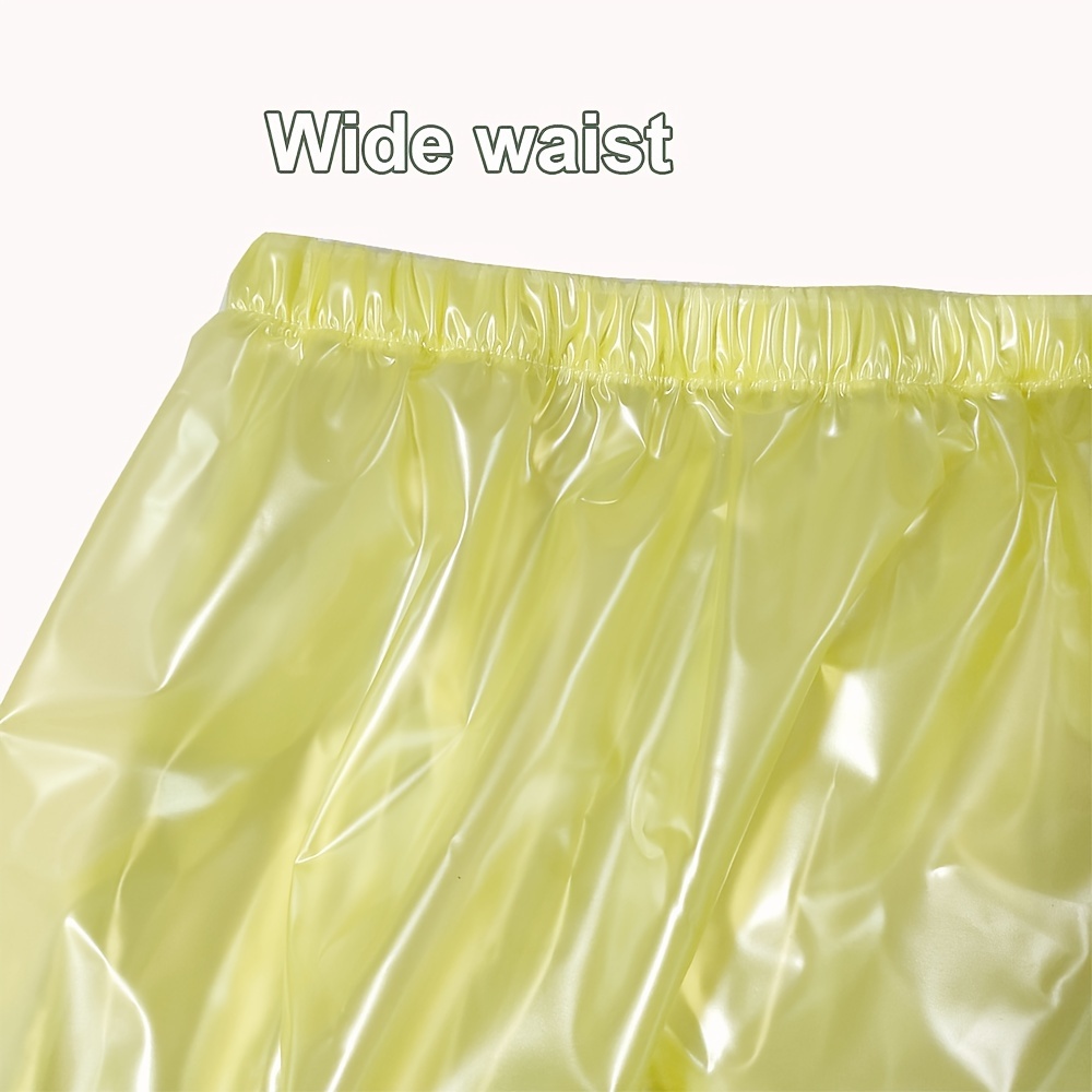 PVC Adult Baby Incontinence Snaper Diaper Rubber Pants Yellow Transparent