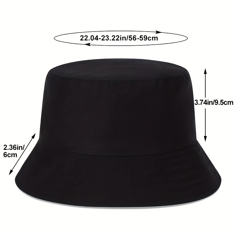 Bucket Hats for Men Black White Solid Fisherman Hat Unisex
