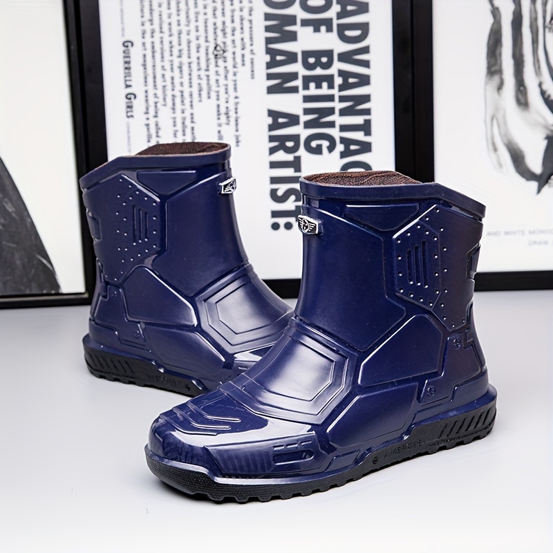 Women's Dark Rain Boots Anti skid & Waterproof Slip On Shoes