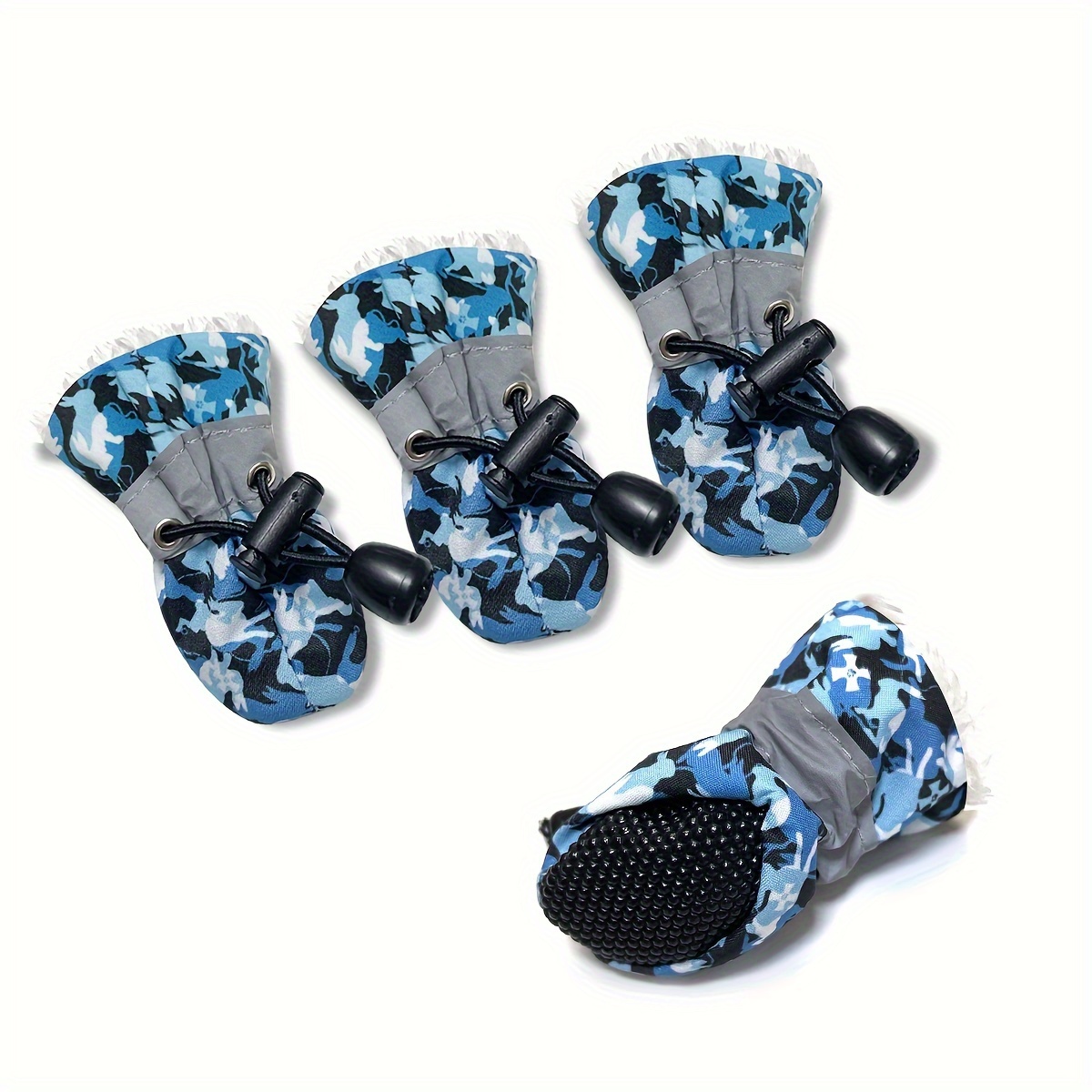 4pcs Dog Boots Camo Pet Shoes Small Medium Dog Shoes Outdoor