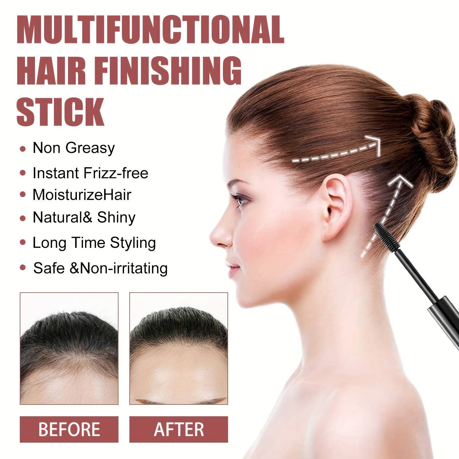 Broken Hair Finishing Stick, Hair Styling Stick, Long Lasting Hair  Finishing Cream, Natural Non-greasy Smoothing Frizzy Hair