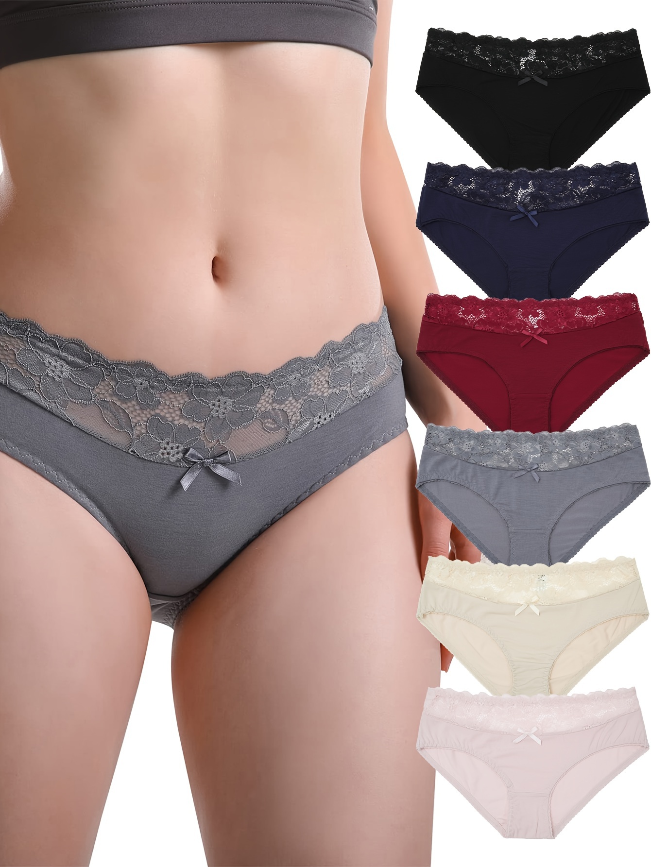 Women Cotton Panties Sexy Underwear for Female Solid Jacquard