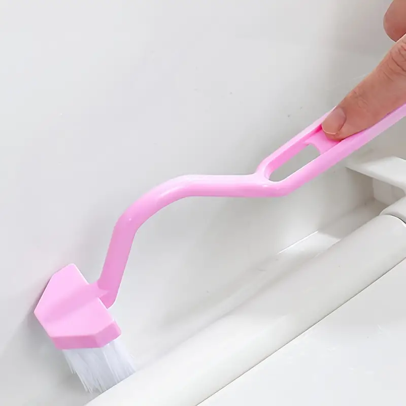 Toilet Rim Edge Brush, Curved Handle Bow-shape Cleaning Brush