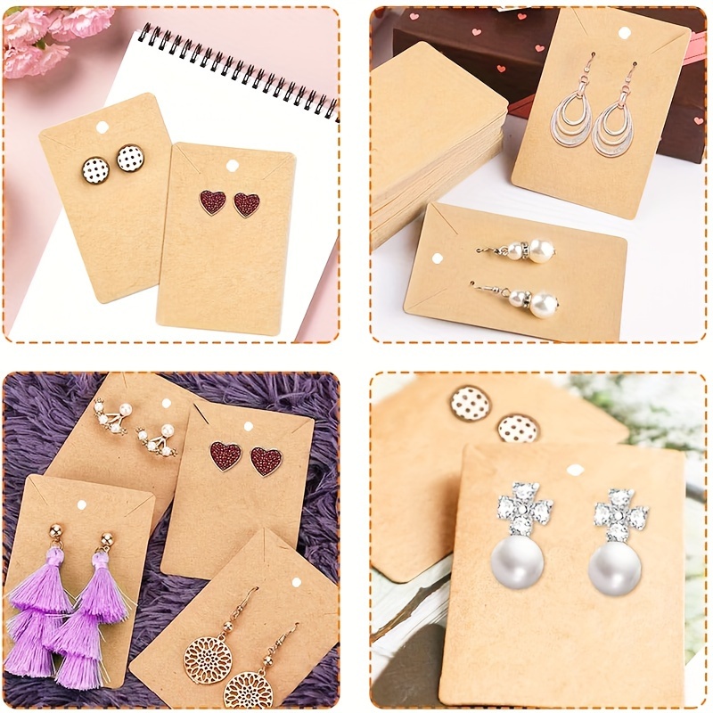 100pcs Earring Cards Earring Holder Cards With 100pcs Packing Bags, Earring  Display Cards For Earrings Necklace Display And Jewelry Packaging