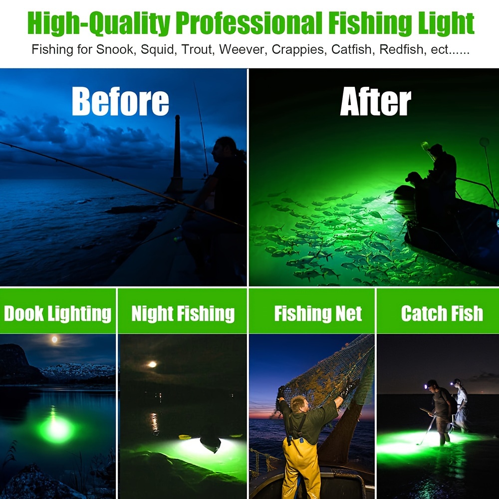 1pc Fishing Light 225led High Power 30w Fishing Light Green Light