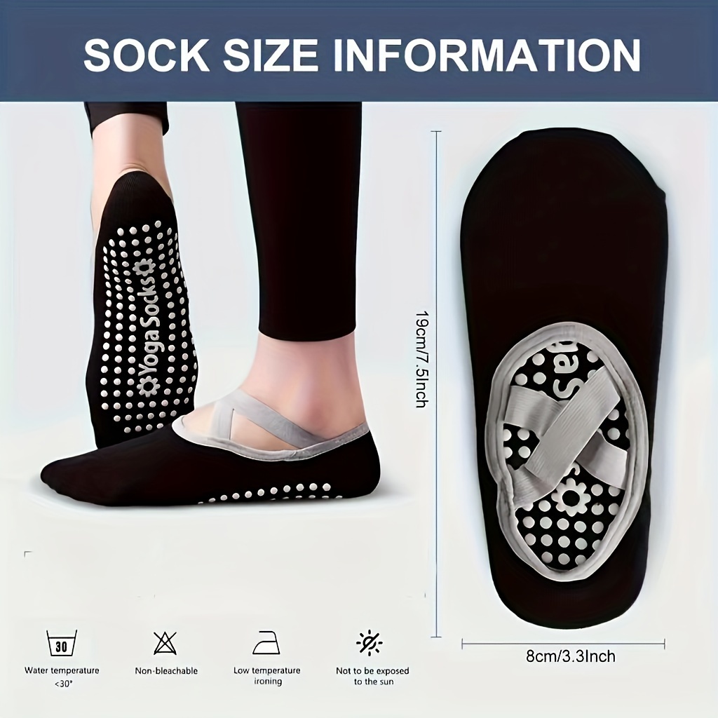 1 Pair Yoga Socks with Grips for Women Non Slip Grip Socks Pilates