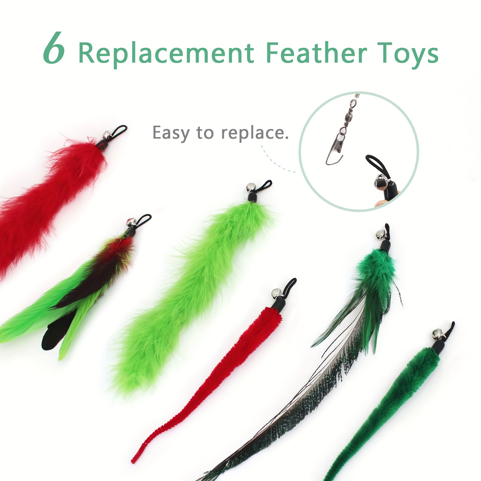 Cat Interactive Play Toys Cat Feather Toy Refills With - Temu