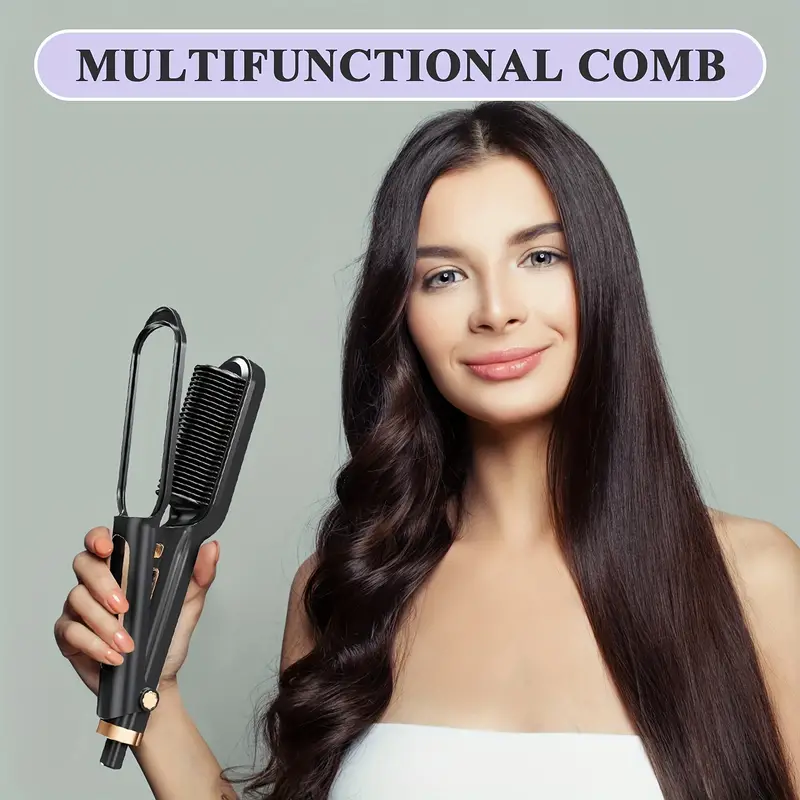 new arrival straight hair comb lazy straight hair curly hair dual purpose electric heating clipboard lcd display with clip does not hurt hair straightening artifact details 0