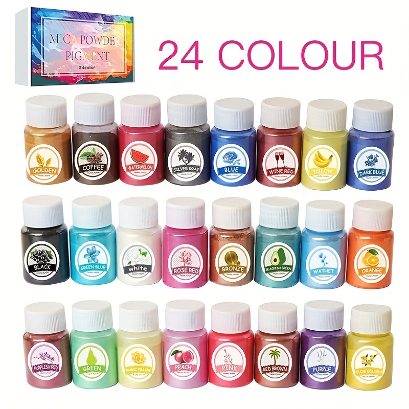24colors Mica Powder /bottle Of Natural Pigment Powder For - Temu