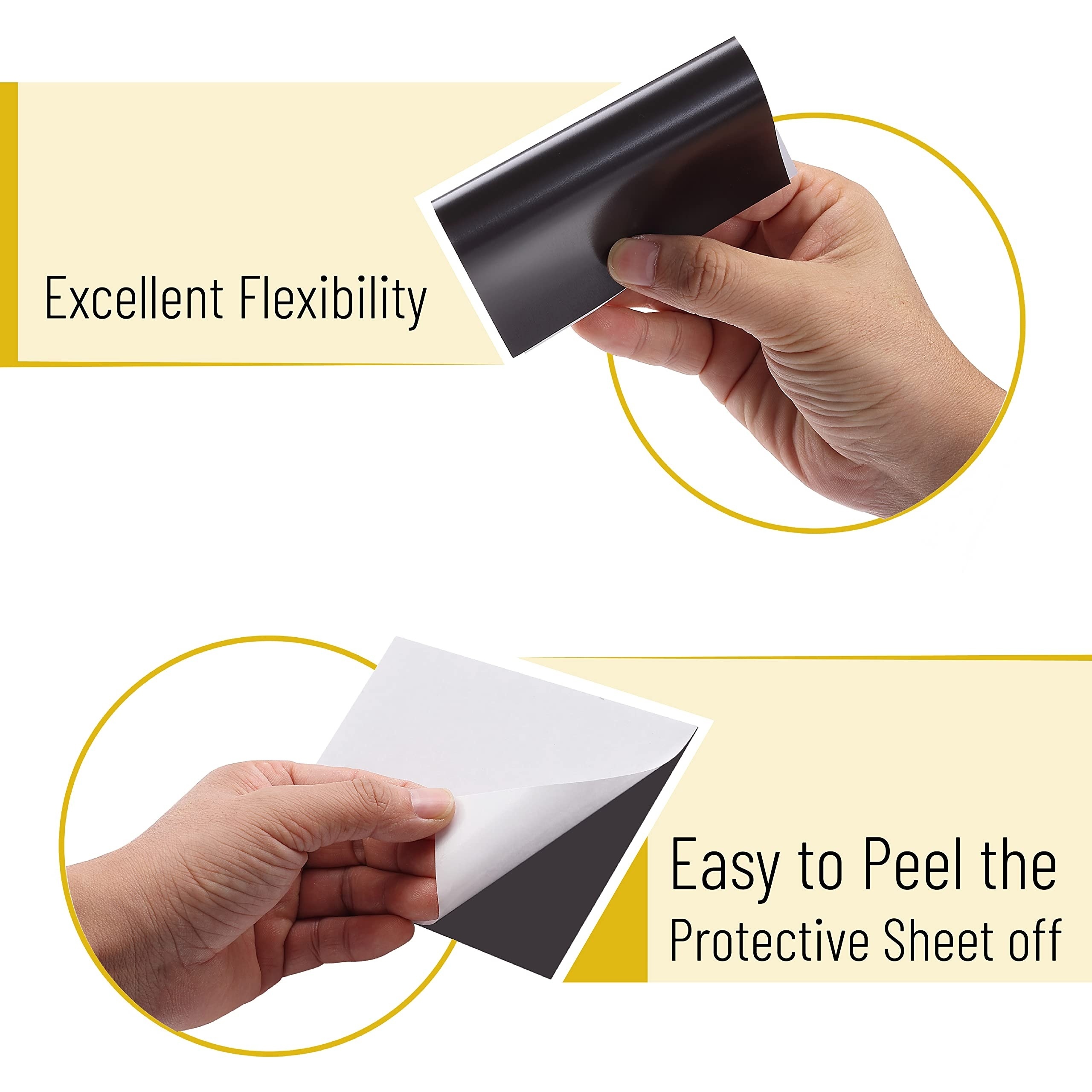 25 Sheets Strong Flexible Self-Adhesive 4x6 Magnetic Sheets with