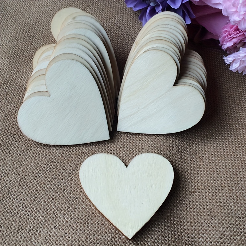 Love Diy Wooden Chips Blank Labels Heart Decor Rustic - Temu