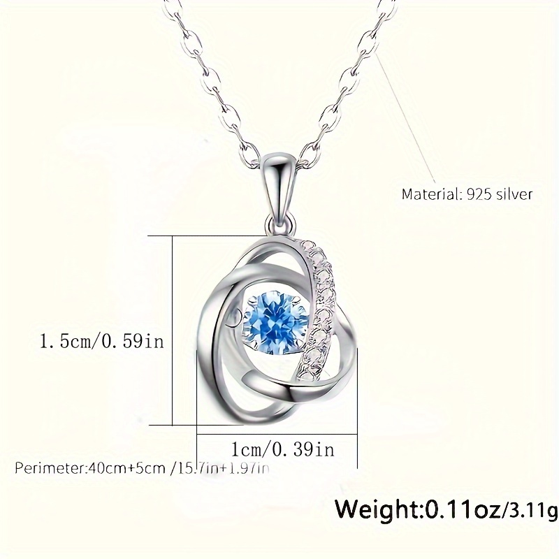 925 Sterling Silver Ocean Heart Pendant Necklace Female - Temu