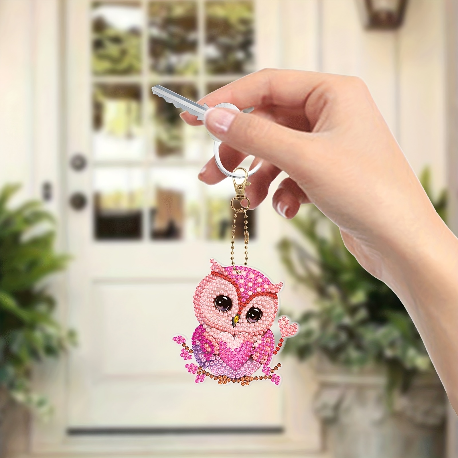 Diy Owl Diamond Painting Keychain Kit Handmade Paste - Temu