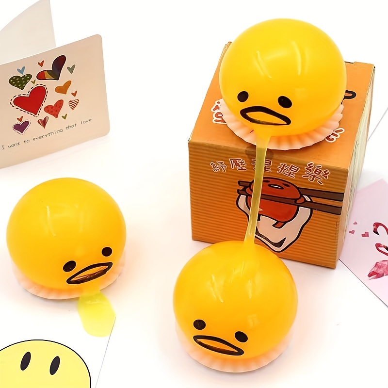  Funny Stress Ball Toy, Vomiting Sucking Lazy Egg Yolk, Cute  Yellow Slime Ball, Prank Toy Gag Gifts, Stress Relief Fidget Toys (4Pcs) :  Toys & Games