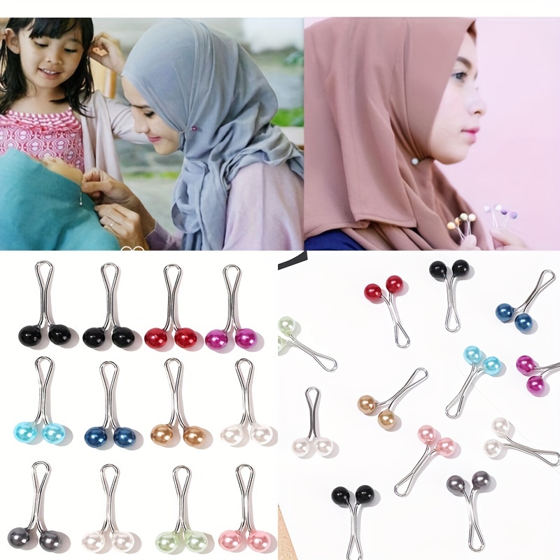 Scarf Pins Hijab Clip Sweater Shawl Head Women Brooch Pearl Clips Muslim  Buckle Scarves Collar Clasps Cardiganclips 