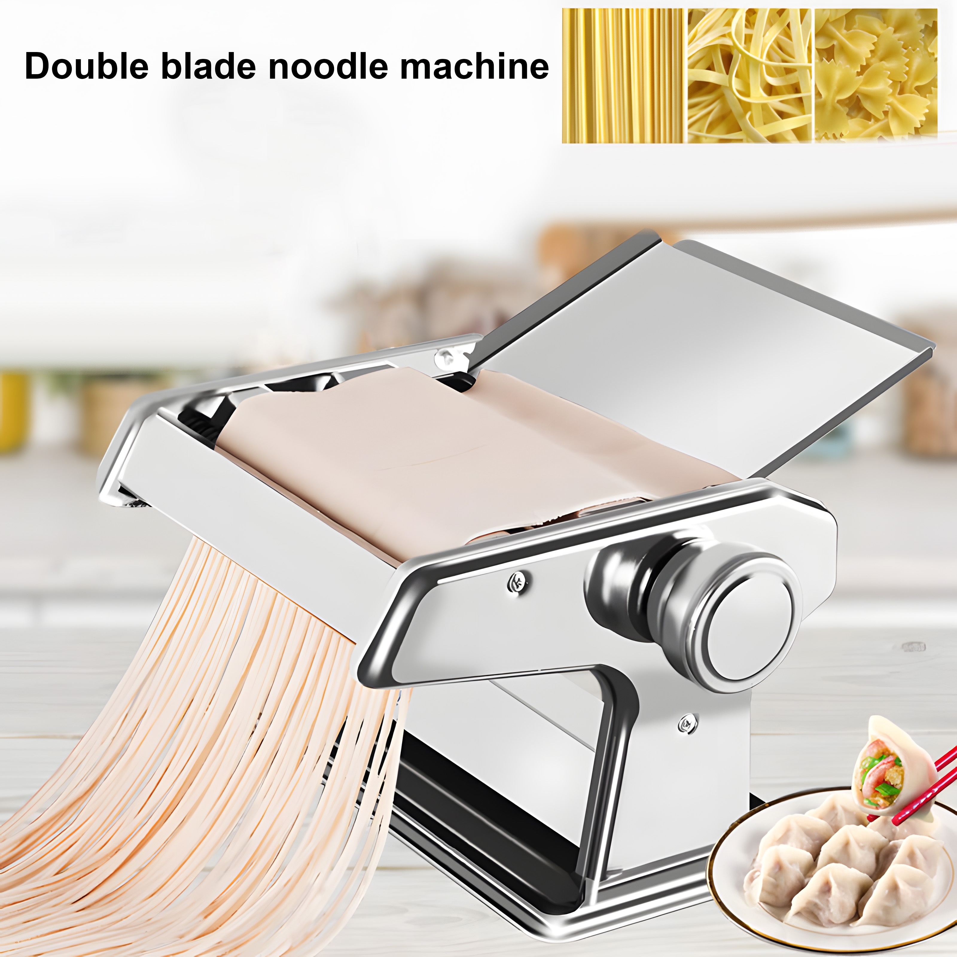 Stainless Steel Fresh Pasta Maker Roller Machine for Fettuccine Spaghetti  Noodle