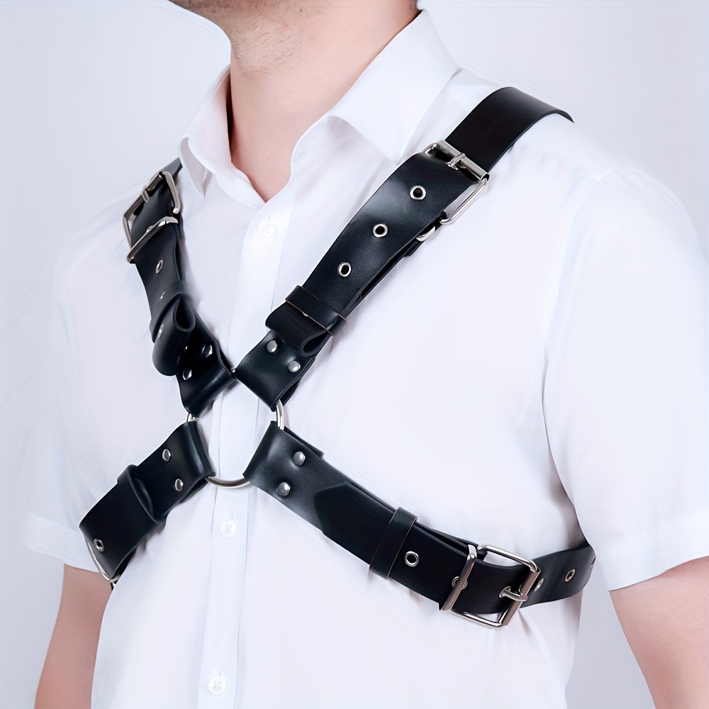 Men's PU Leather Waist Corset Harness for Rave Parties and Clubbing