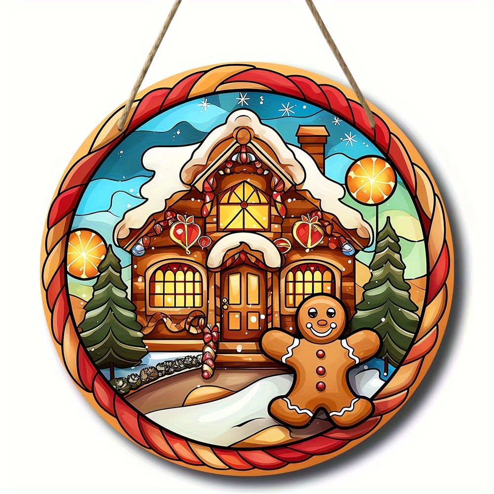 Décorations De Porte De Noël 'Hello Winter' Avec Bonhomme De Neige - Panneau En Bois Bleu, Corde Pour Suspendre, Pour Intérieur Ou Extérieur