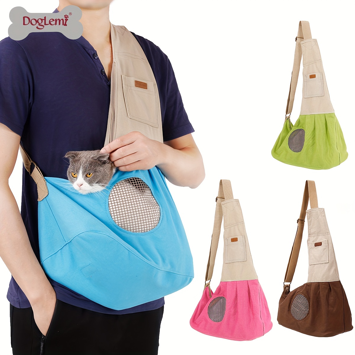 Pet Carrier Bag For Dog Cat Portable Crossbody Dog Bag For - Temu