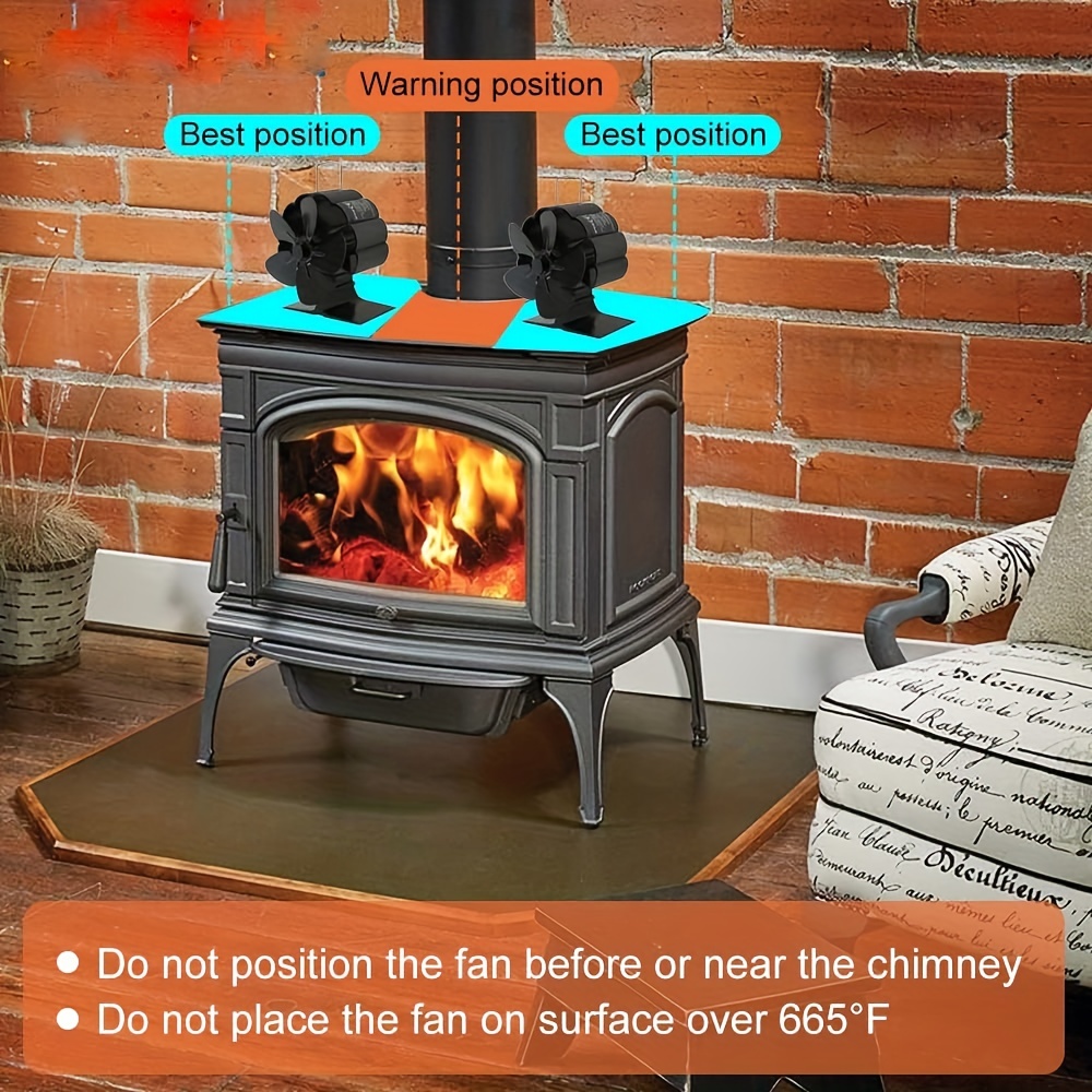 Mini Heat Powered Stove Fan, Mini Wood Stove Fan 5 Blades Fireplace Fan For  Fireplace Wood Stoves Burner Wood Burning Pellet Stove Top - Temu