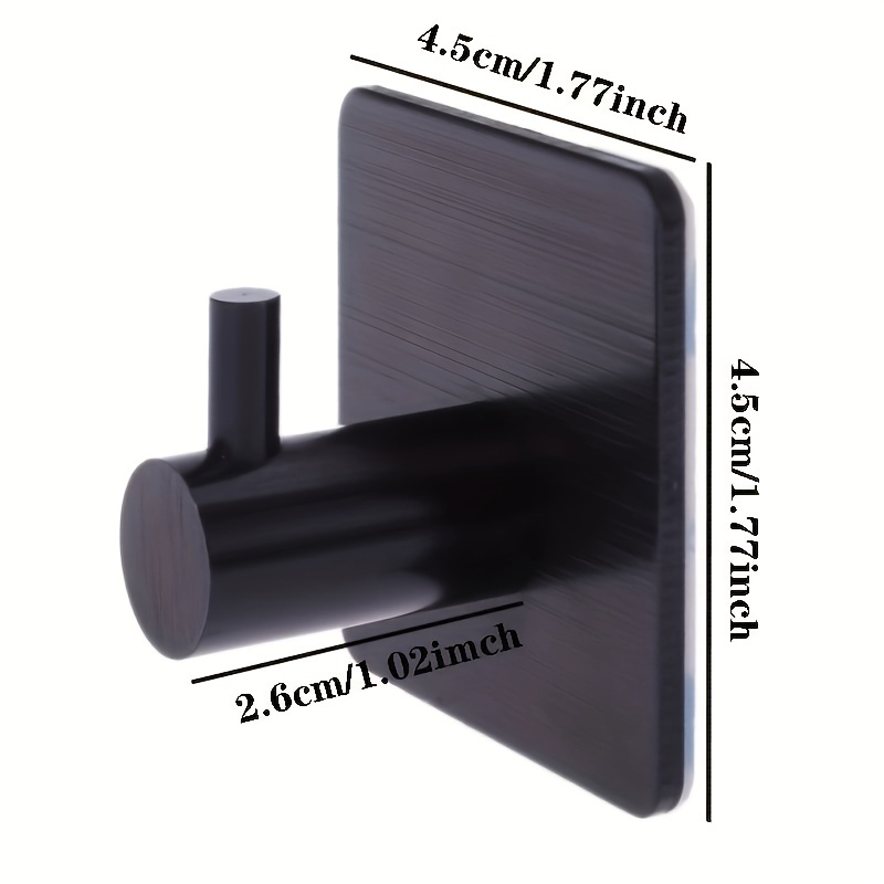 Aluminum Alloy Black Robe Hook Wall Hook Towel Hook Self Adhesive Rustproof Hook  Hanger for Bathroom