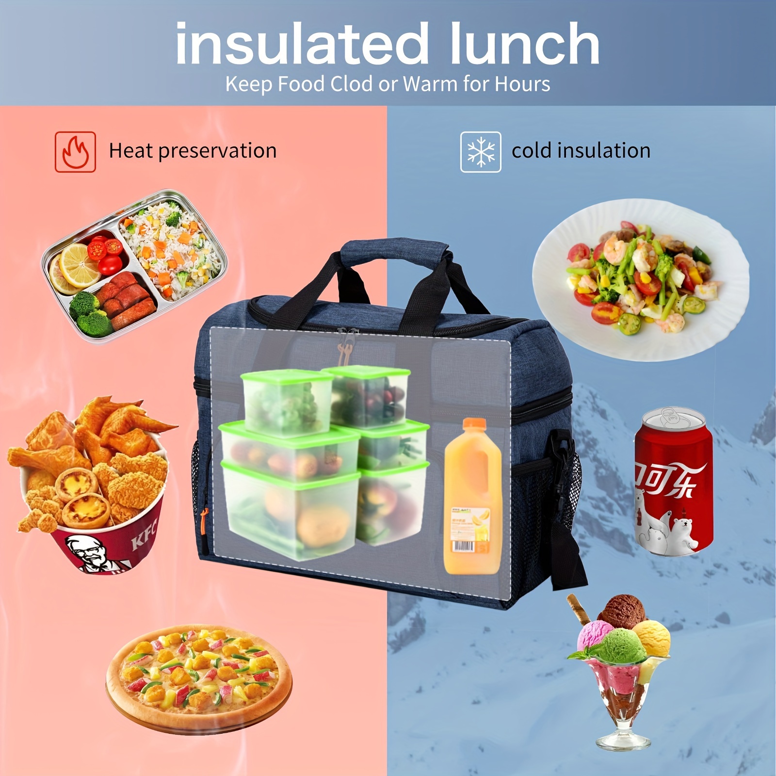 Tactical Lunch Box for Men, Insulated Lunch Bag Adult, Thermal Lunchbox  Leakproof Waterproof Cooler Bag, Dual Compartment Lunch - AliExpress