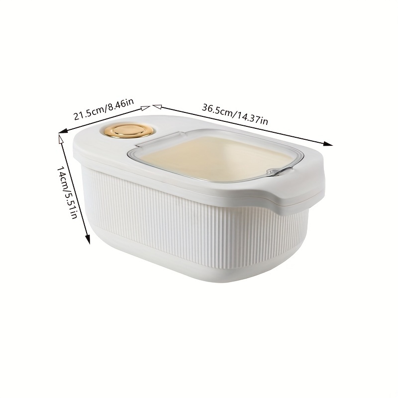 Rice Bucket With Measuring Cup, Large Capacity Cereal Storage Container,  Moisture-proof Insect-proof Sealed Storage Containers For Rice, Cereals,  Grains, Flours, Dog Food, Pet Food, Household Airtight Rice Dispenser, Home  Kitchen Supplies 