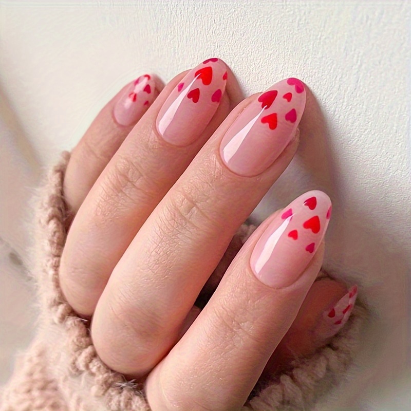 Cute Heart Patterned Nails