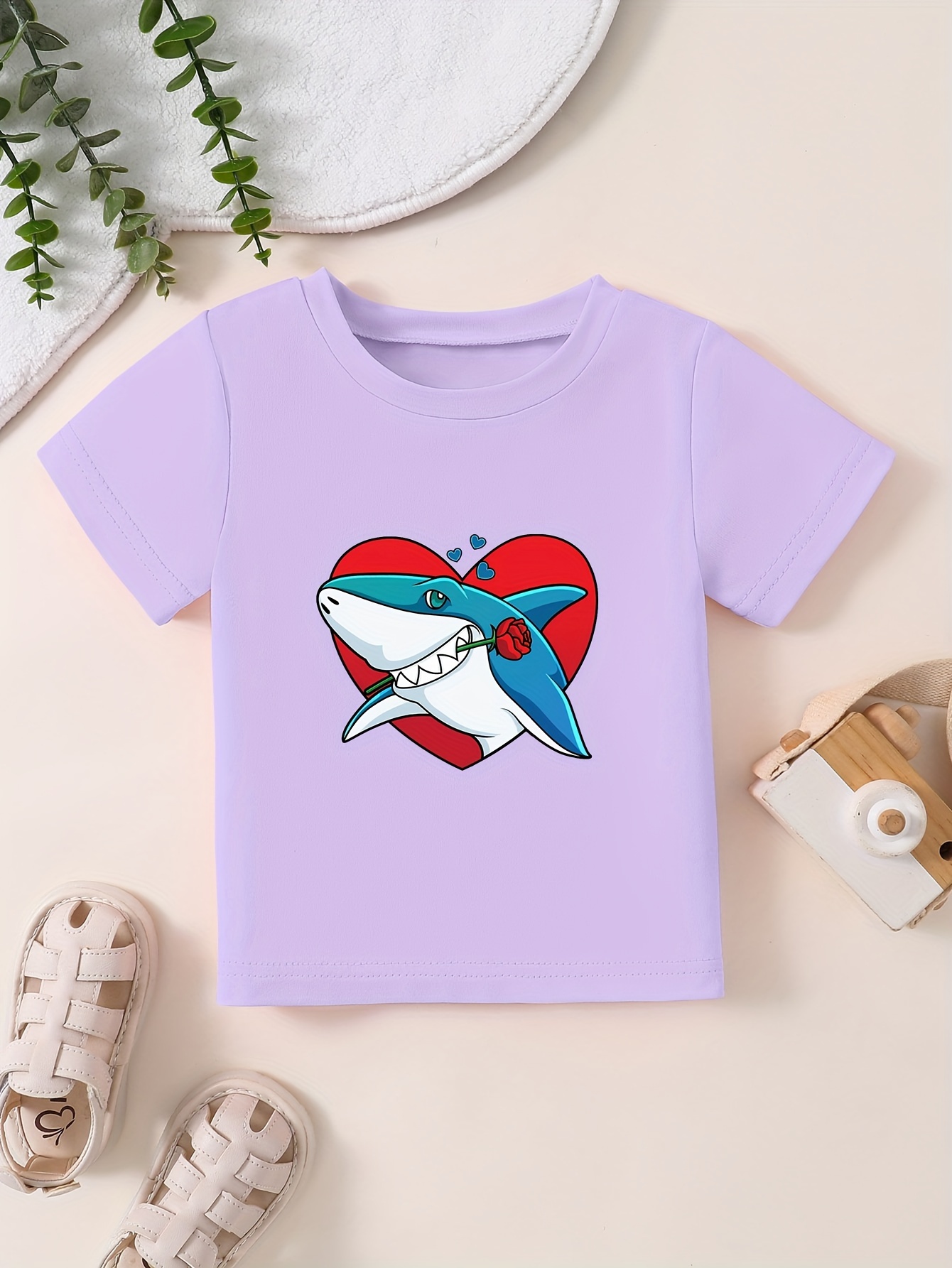 Men's 3D Digital Print Shark T-Shirt - Black Roaring Shark Design Short Sleeve Tee (Size L)