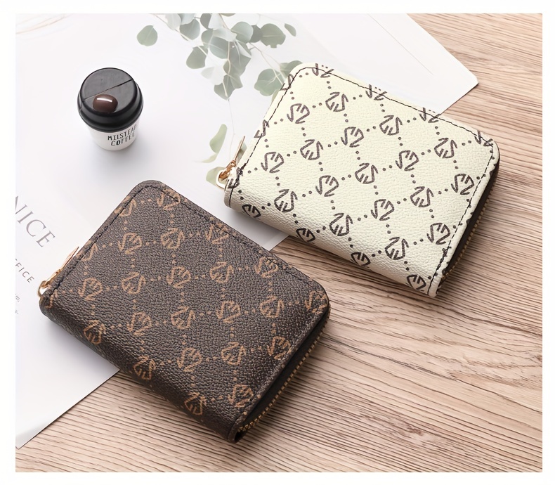 Zipper Around Credit Card Holder Mini Printed Clutch Coin - Temu