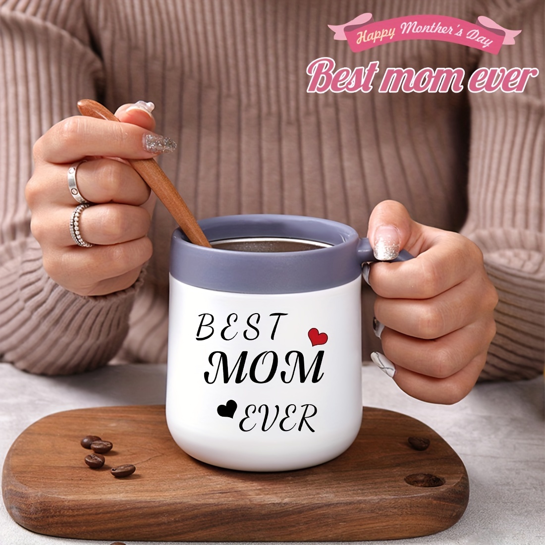 Best Mom Ever Print Mug Creative Coffee Tea Cups Drink Dessert
