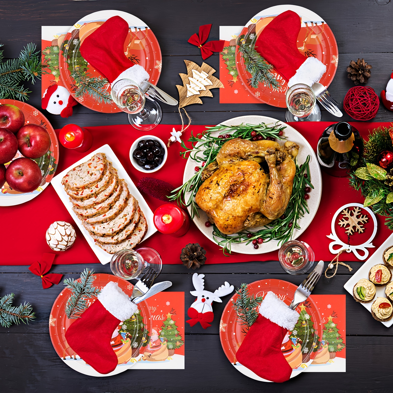 Christmas Dinner Plates Christmas Plastic Plates And Napkins