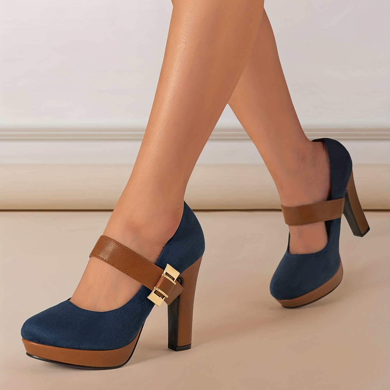 Sweet Round Toe Wedge Heel Platform Mary Janes Prom Women Girls Shoes Plus  Size