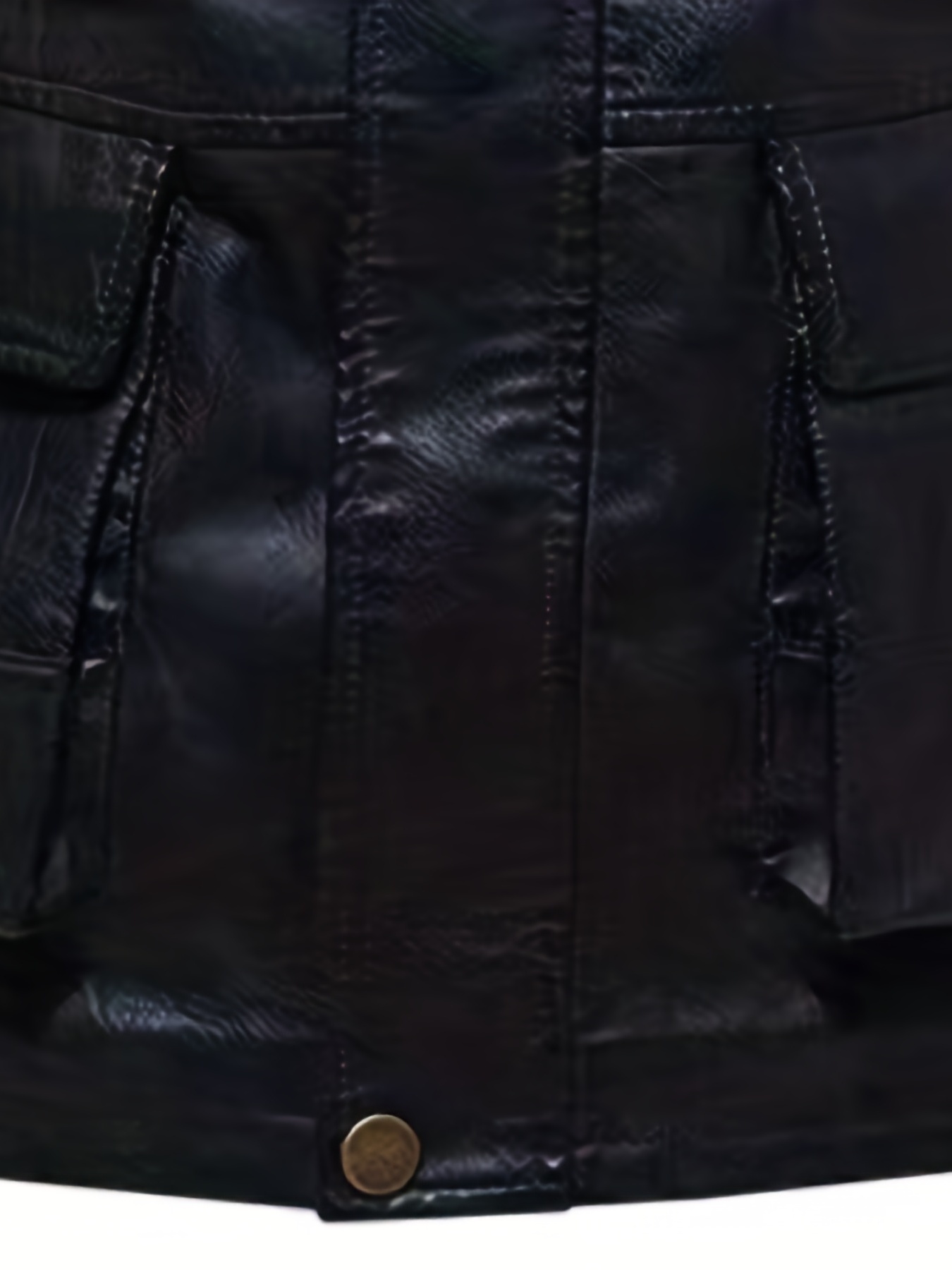 Veste en cuir façon denim à motif chaîne et poche 3D - Prêt-à-porter de  luxe, Homme 1A5ZUI