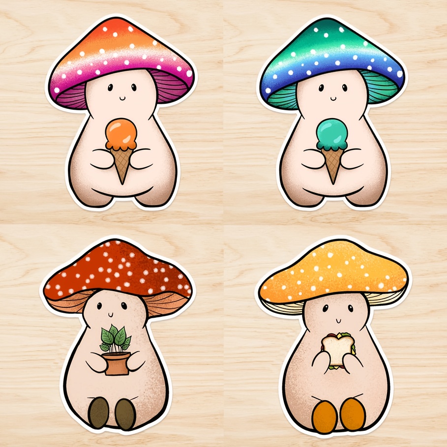 Autocollant champignon decoration - Sticker A moi Etiquette & Autocollant