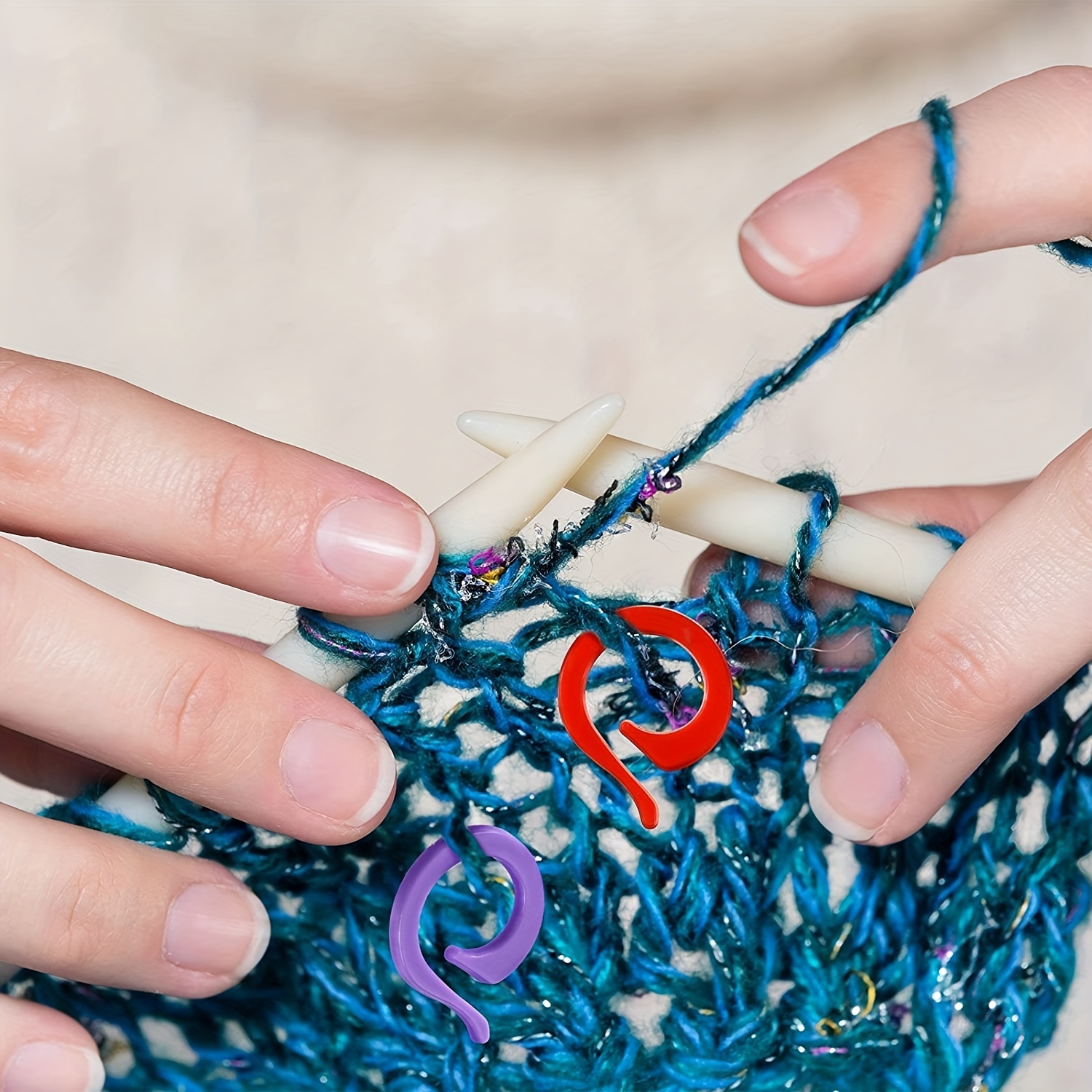Plastic Knit Counter Knitting Crochet Stitch Marker Row Ring - Temu