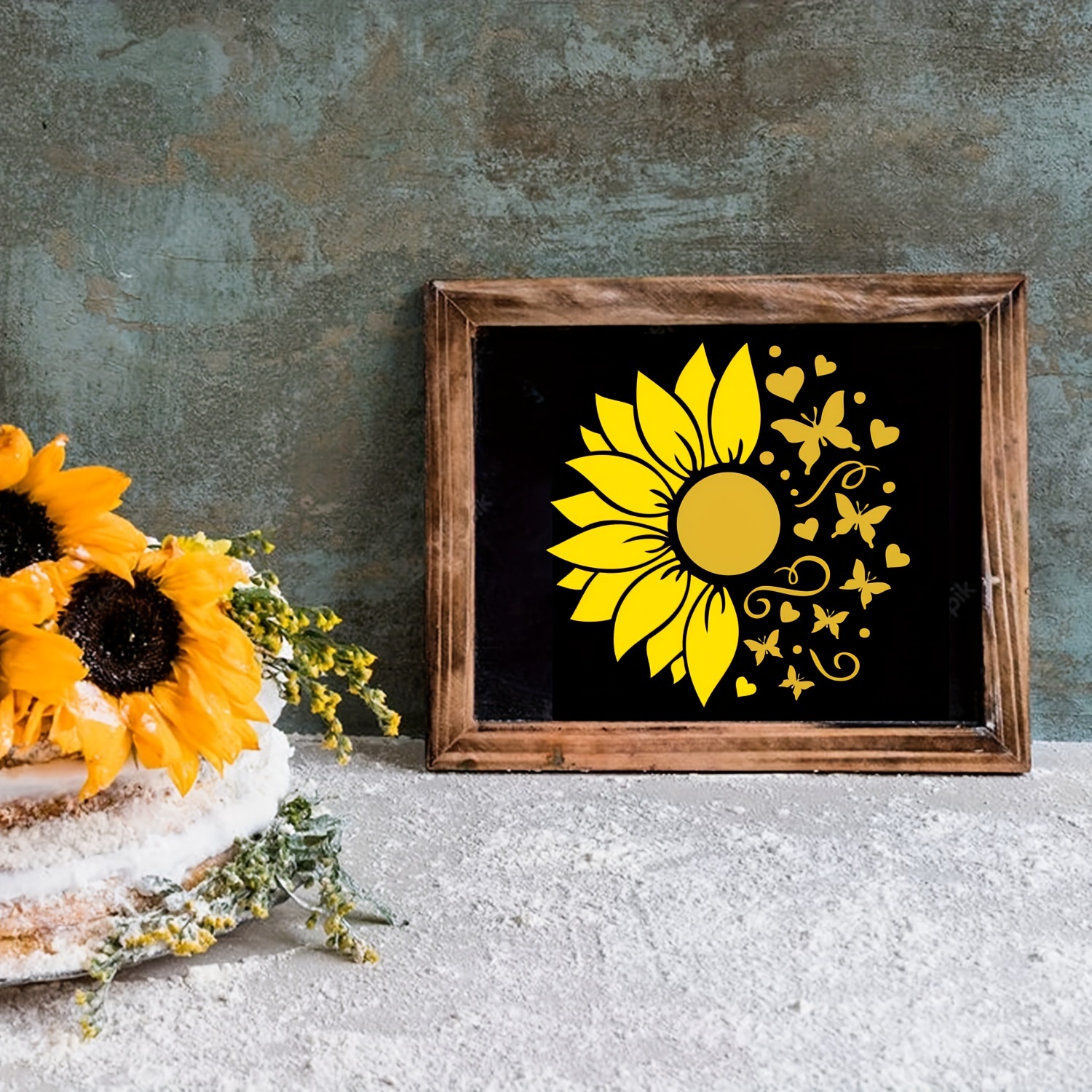 Reusable Floral Stencils Sunflower Bee Butterfly Painting - Temu